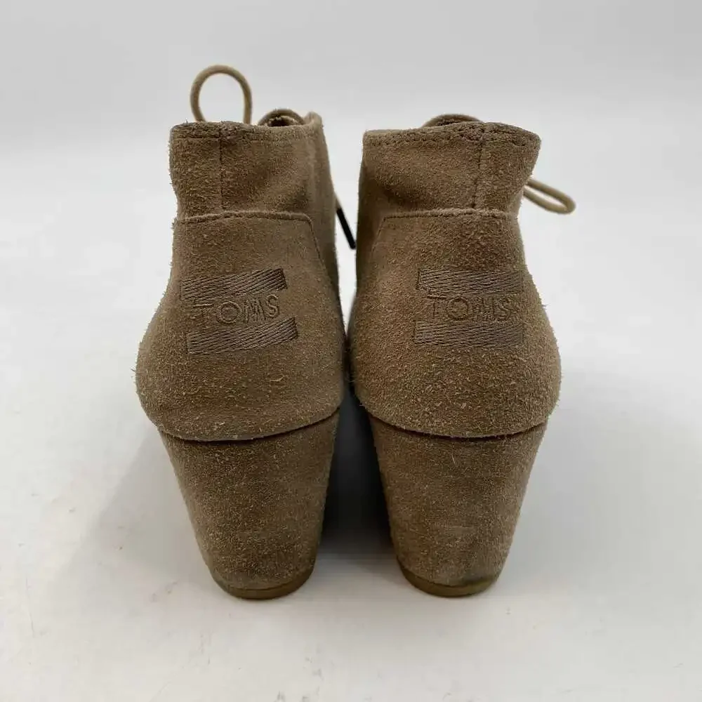 Toms Brown Suede Wedges Platform Shoes | Women’s US9
